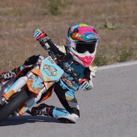 Zayn Sofuoglu on a supermoto bike. Credit: Instagram/Zayn Sofuoglu.